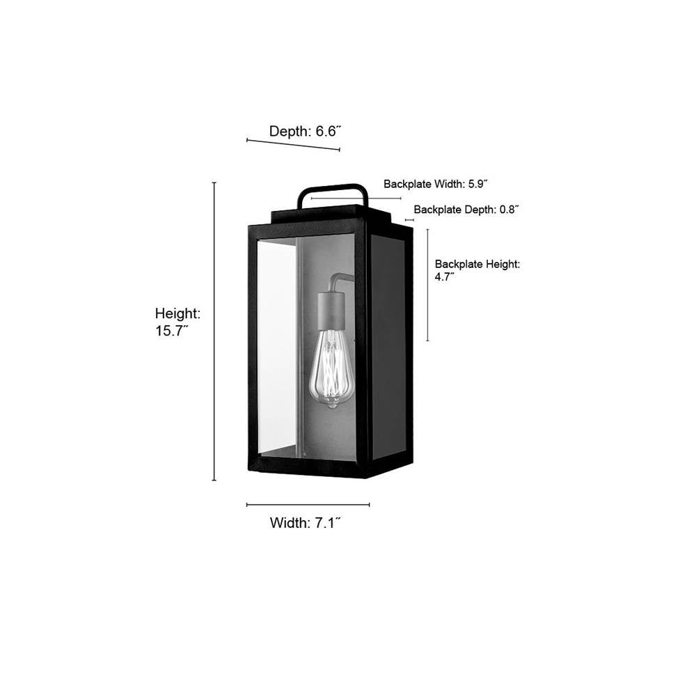 Millennium Lighting 260001-TBK Textured Black Outdoor Wall Sconce Image 2