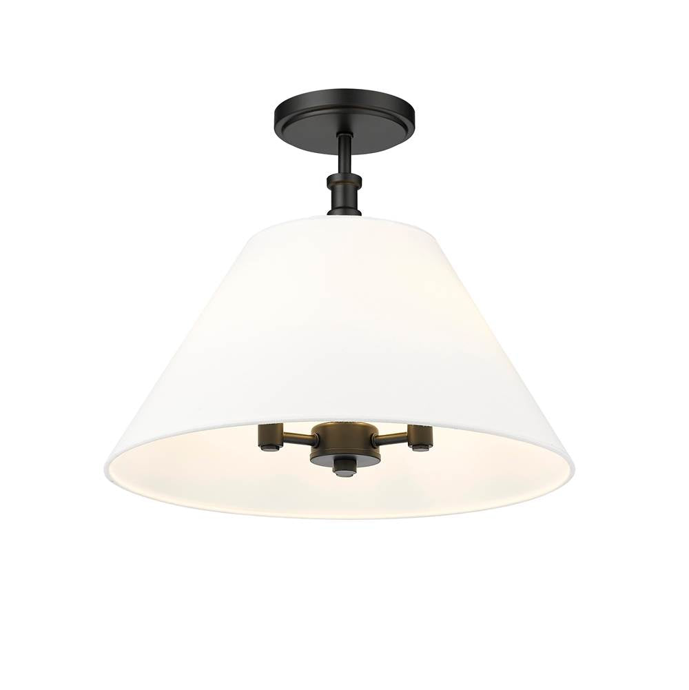 Millennium Lighting 16403-MB Matte Black Adorra 16'' Wide 3-light Semi Flush - Matte Black Image 1