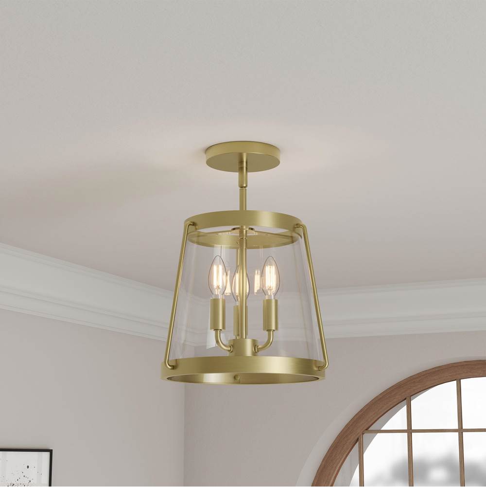 Millennium Lighting 230103-VB Vintage Brass Adabella 12.25'' Wide 3-light Semi-flush Mount Image 4
