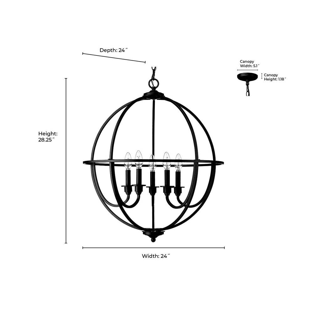 Millennium Lighting 12305-MB Matte Black Chandelier Ceiling Light Image 2