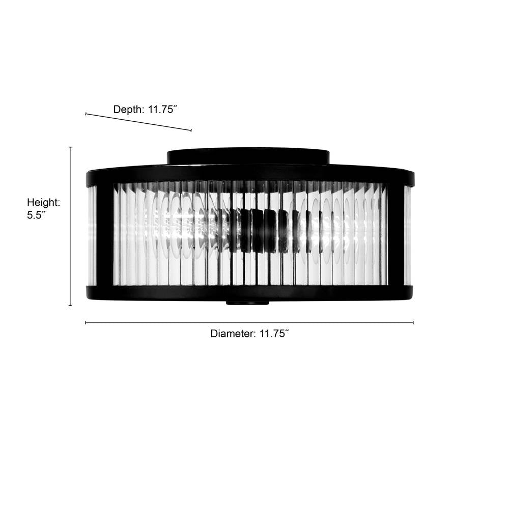 Millennium Lighting 23203-VB Vintage Brass Ardezia 11.75'' Wide 3-light Flush Mount Image 2