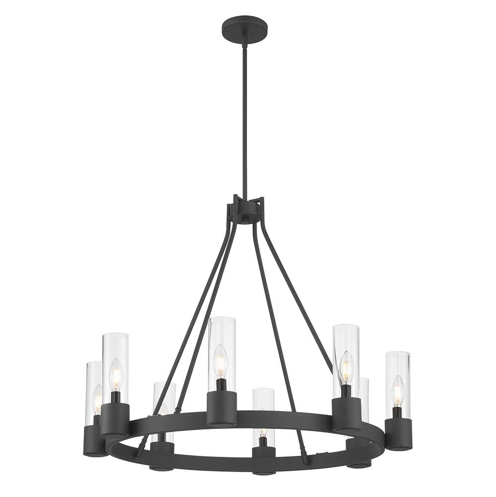 Millennium Lighting 9908-MB Matte Black Evandrel 32'' Wide 8-light Chandelier Image 1