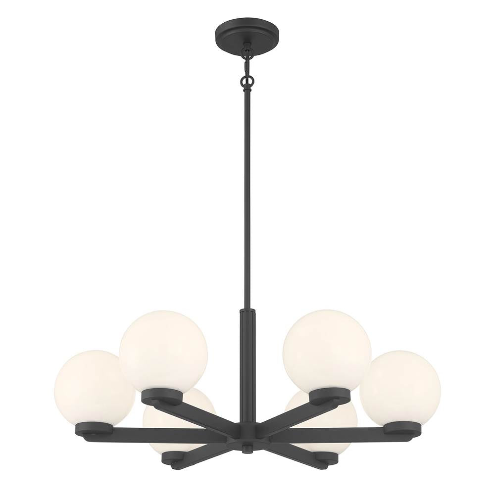 Millennium Lighting 97106-MB Matte Black Ardeva 28'' Wide 6-light Chandelier Image 1