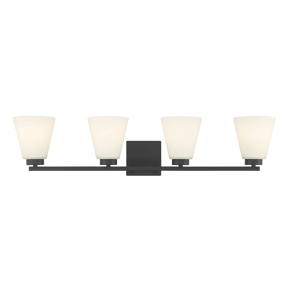 Millennium Lighting 64004WG-MB Matte Black Strayhan 31'' Wide 4-light Vanity Image 6