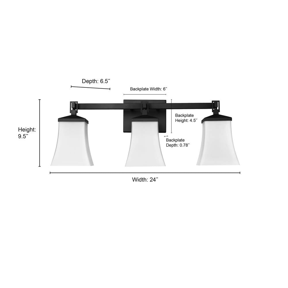 Millennium Lighting 10203-MB Matte Black Vanity Image 3