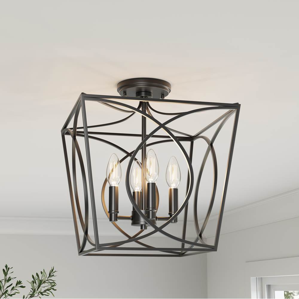 Millennium Lighting 4004-MB Matte Black Semi-flush Ceiling Mount Image 2
