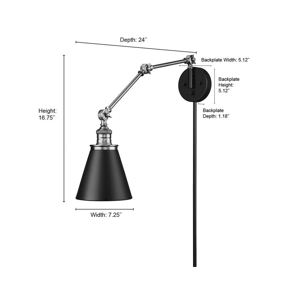 Millennium Lighting 10001-MG Modern Gold Swing Arm Sconce Light Image 4