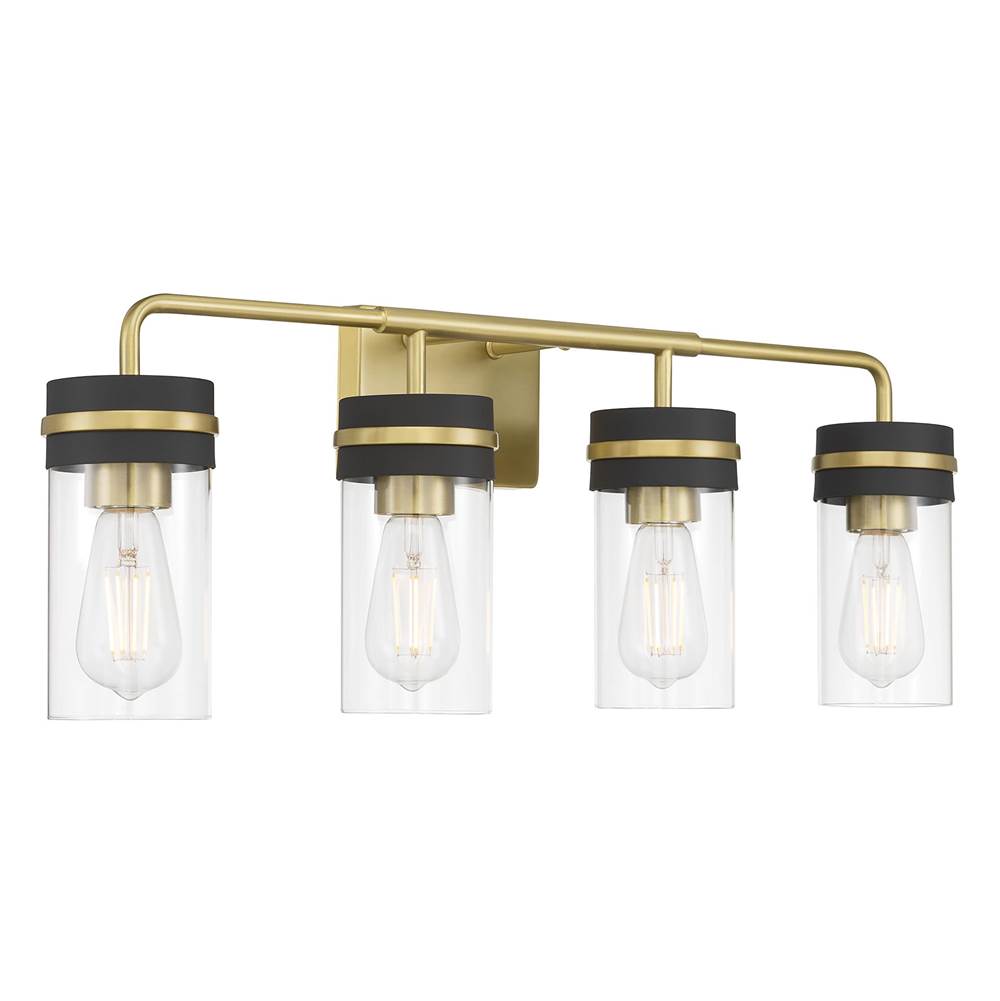 Millennium Lighting 95204-VB/MB Vintage Brass Marbridge 28'' Wide 4-light Vanity Image 1