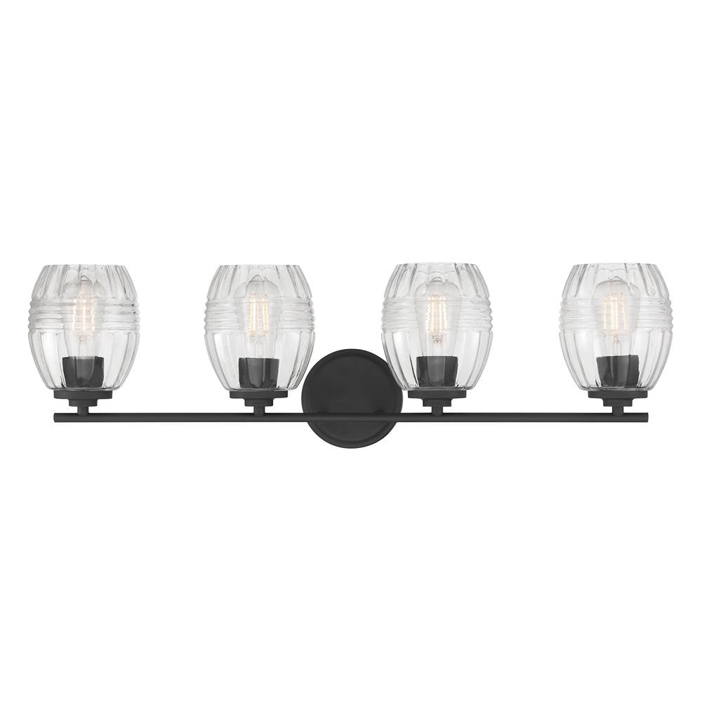 Millennium Lighting 9994-MB Matte Black Miravelle 30.5'' Wide 4-light Vanity Image 6
