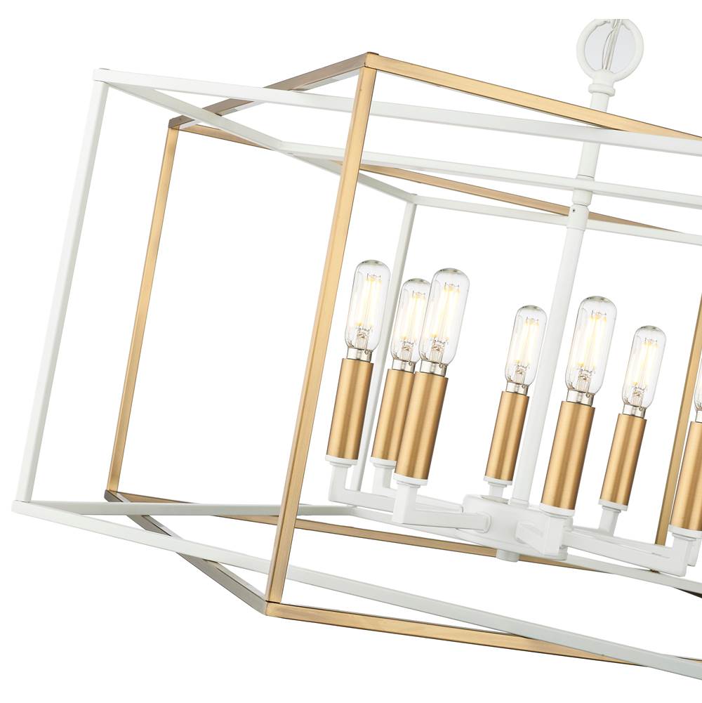 Millennium Lighting 22608-MW/VB Matte White,Vintage Brass Pendant Light Image 4