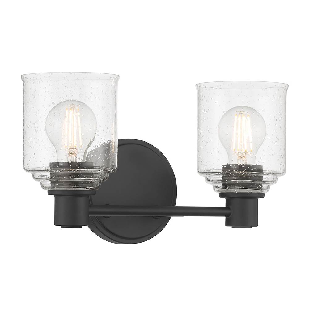 Millennium Lighting 202102-MB Matte Black Vessair 14'' Wide 2-light Vanity Image 1