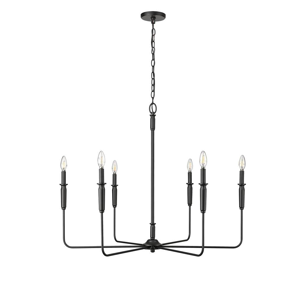 Millennium Lighting 29406-MB Matte Black Chandelier Ceiling Light Image 1