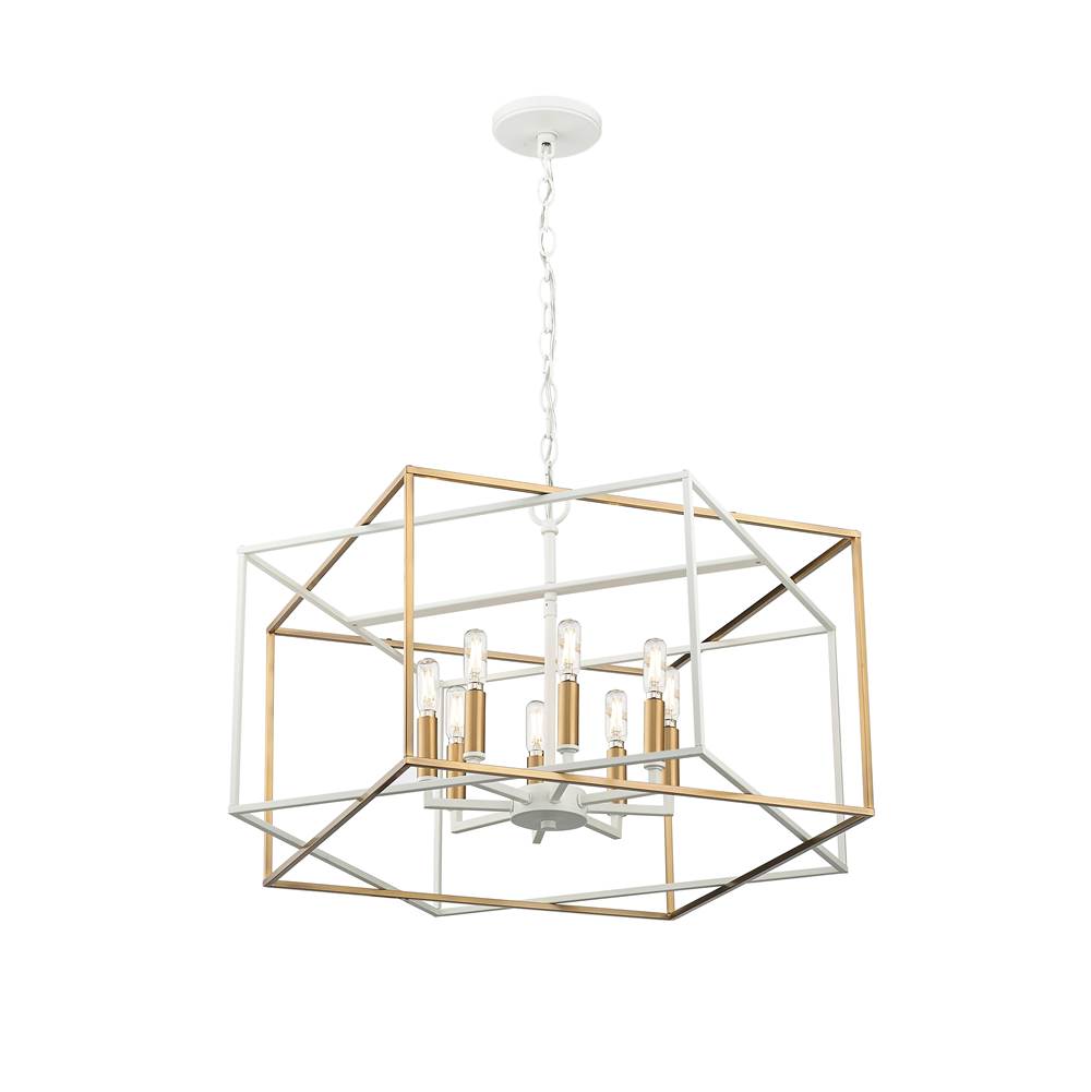 Millennium Lighting 22608-MW/VB Matte White,Vintage Brass Pendant Light Image 6