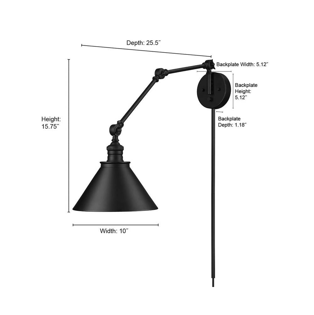 Millennium Lighting 11001-MG Modern Gold Swing Arm Sconce Light Image 4