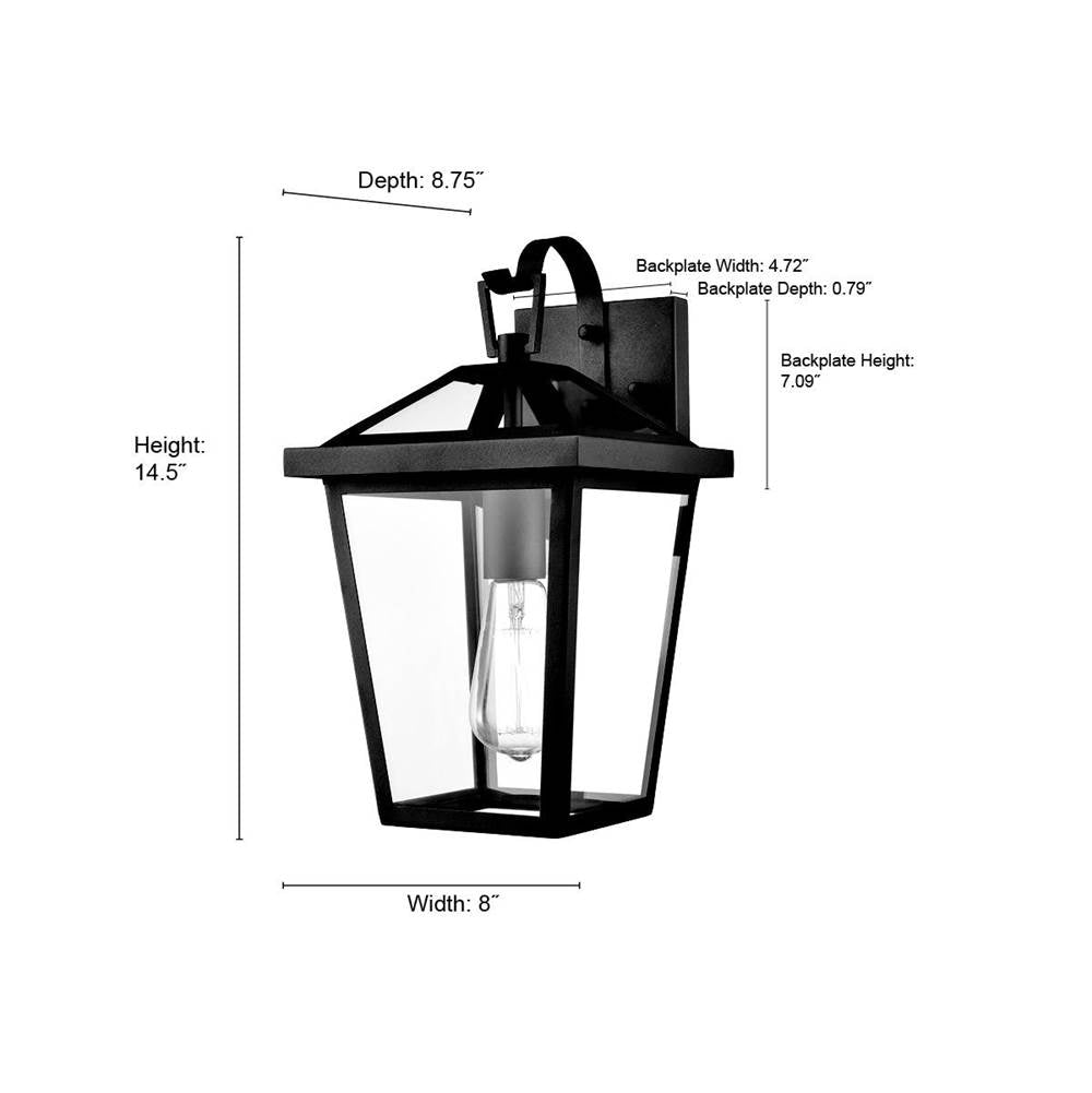 Millennium Lighting 92101-TBK Textured Black Outdoor Wall Sconce Image 2