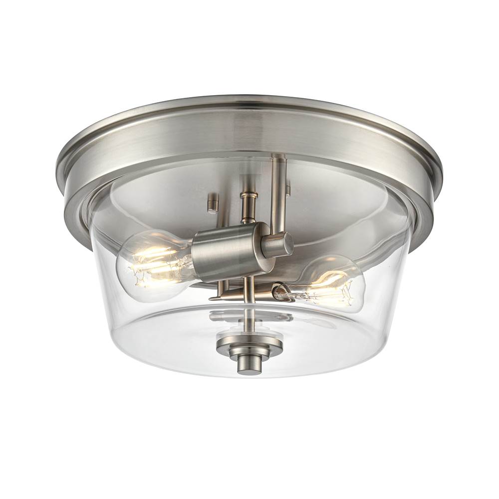 Millennium Lighting 64102-BN Brushed Nickel Strayhan 13'' 2-light Flush Mount - Brushed Nickel Image 1
