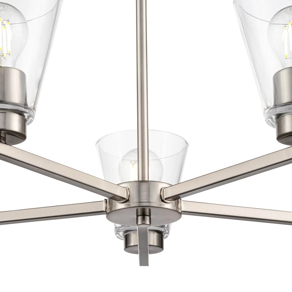 Millennium Lighting 64105-BN Brushed Nickel Strayhan 24'' 5-light Chandelier - Brushed Nickel Image 6