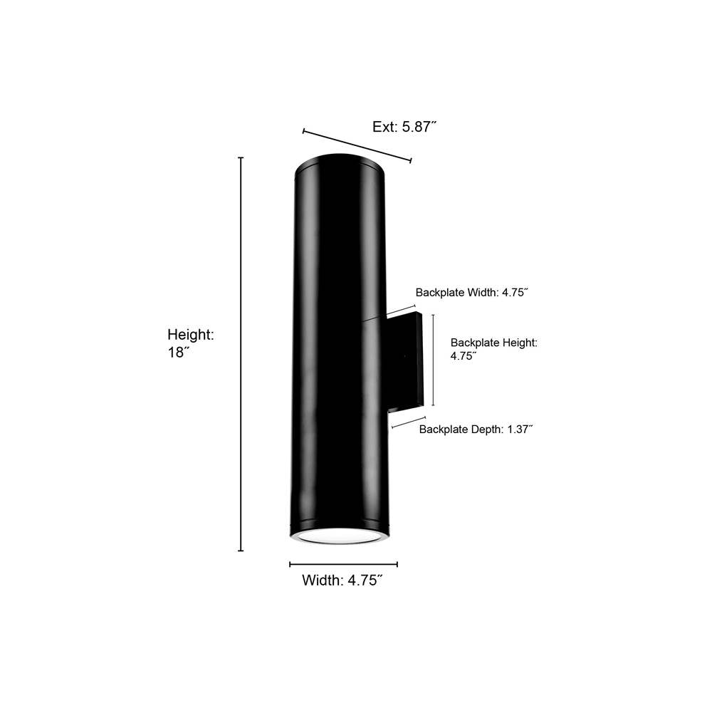 Millennium Lighting LED45002-PBK Powder Coated Black Led Outdoor Wall Sconce Image 2