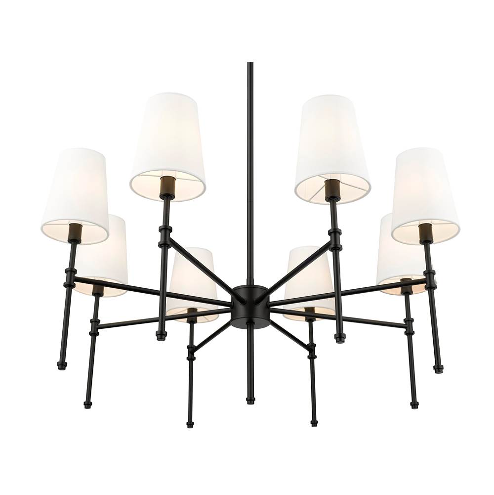 Millennium Lighting 16108-MB Matte Black Adorra 30'' Wide 8-light Chandelier - Matte Black Image 6
