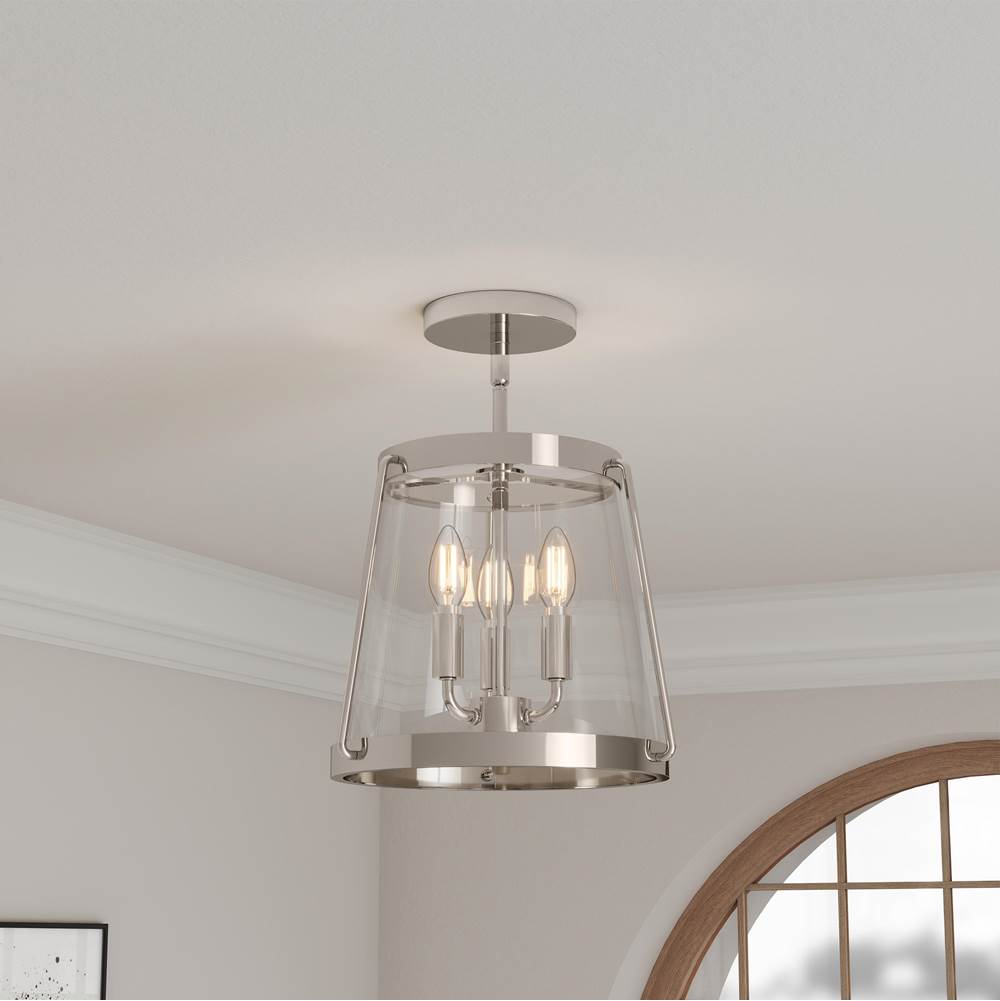 Millennium Lighting 230103-PN Polished Nickel Adabella 12.25'' Wide 3-light Semi-flush Mount Image 4