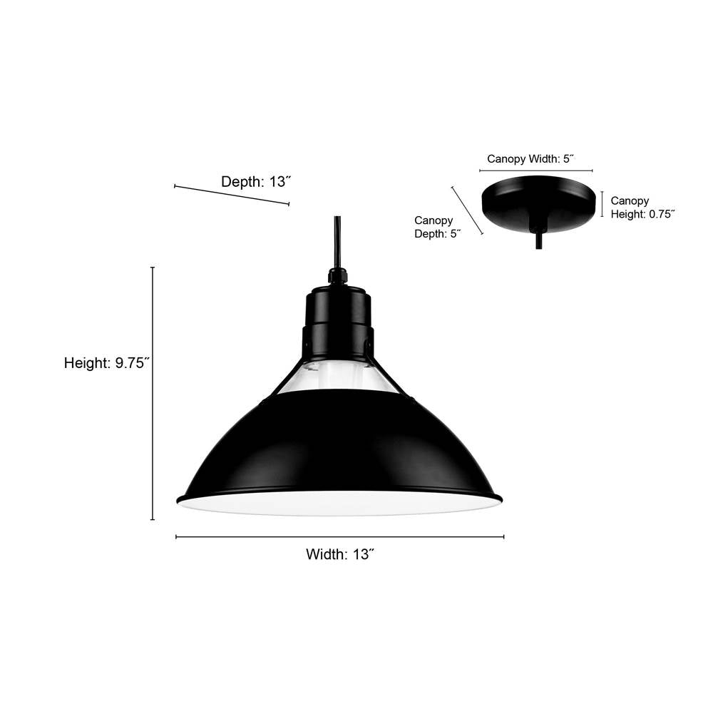 Millennium Lighting RGCC13-SB Satin Black Cord Hung Glass Cone Image 4