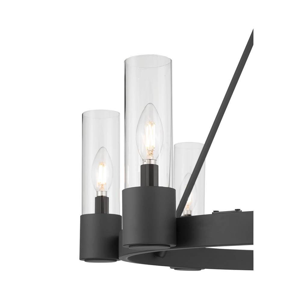 Millennium Lighting 9908-MB Matte Black Evandrel 32'' Wide 8-light Chandelier Image 6