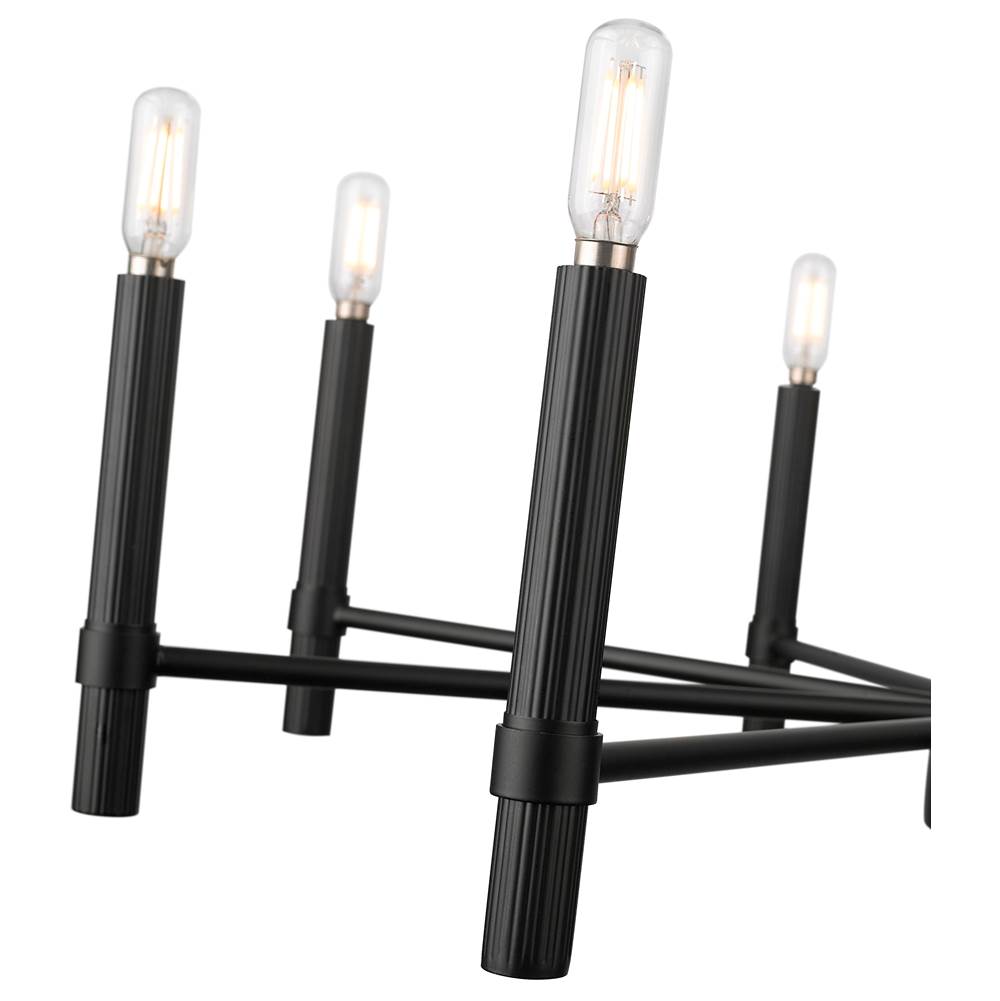 Millennium Lighting 25708-MB Matte Black Skyva 30.25'' Wide 8-light Chandelier - Matte Black Image 5