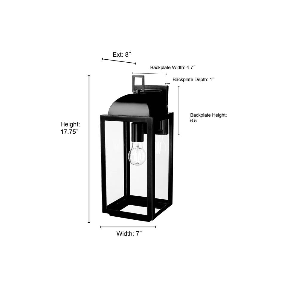 Millennium Lighting 194101-PBK Powder Coated Black Beaufort 17.75'' High 1-light Outdoor Wall Sconce - Powder Coated Black Image 2