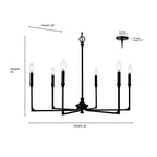 Millennium Lighting 25306-VB Vintage Brass Azara 32'' Wide 6-light Chandelier - Vintage Brass Image 2