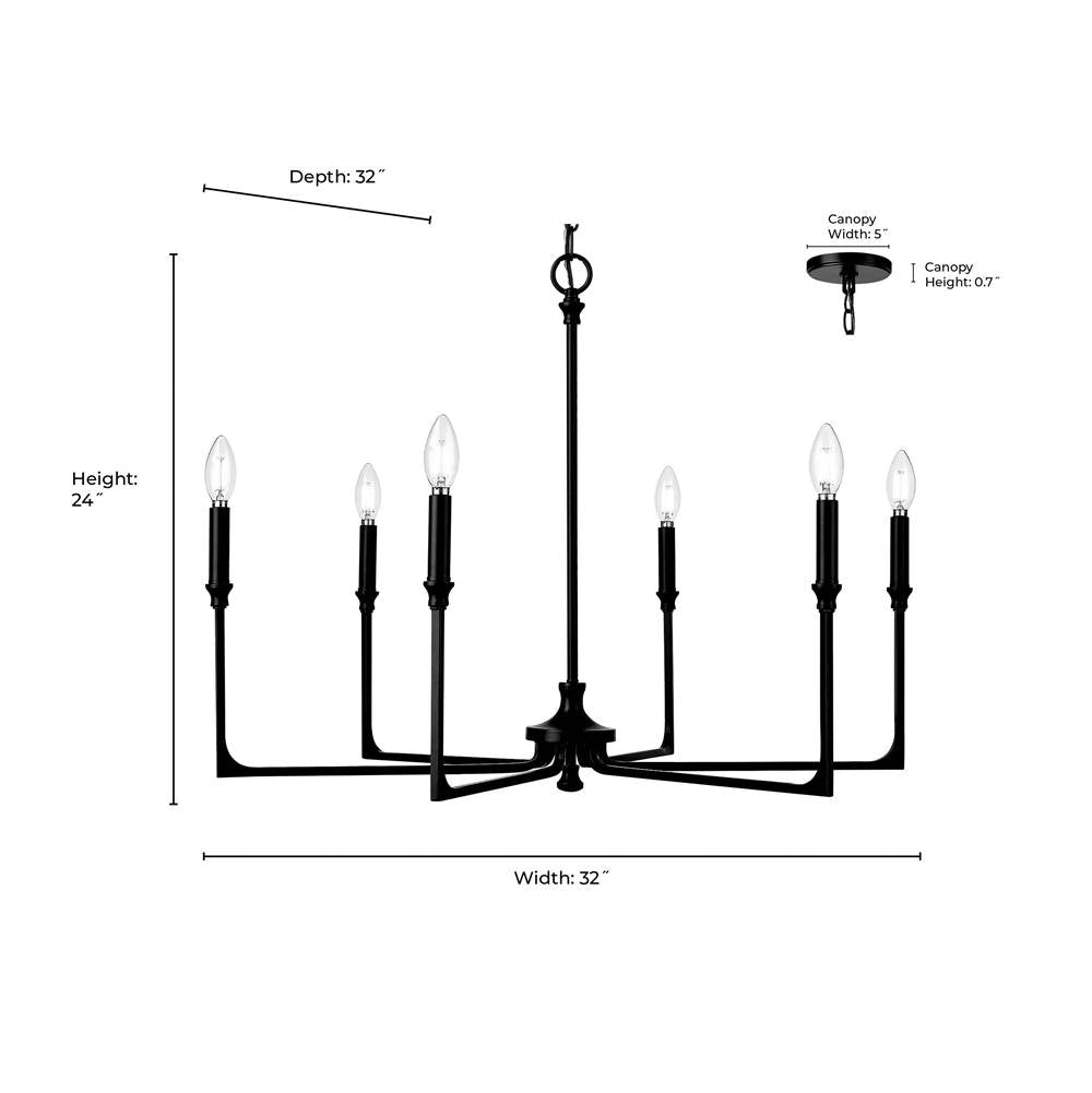 Millennium Lighting 25306-VB Vintage Brass Azara 32'' Wide 6-light Chandelier - Vintage Brass Image 2