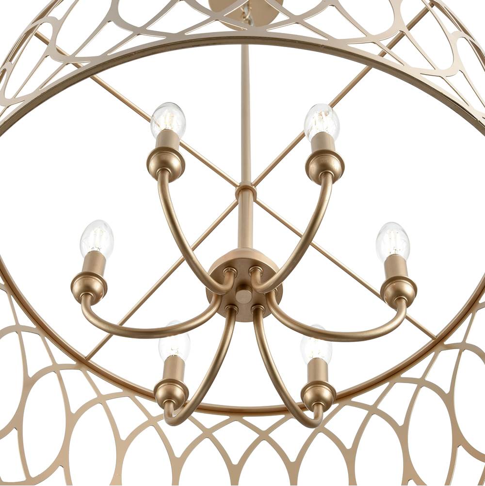 Millennium Lighting 42106-PMG Painted Modern Gold Arelyn 23'' Wide 6-light Pendant - Painted Modern Gold Image 7