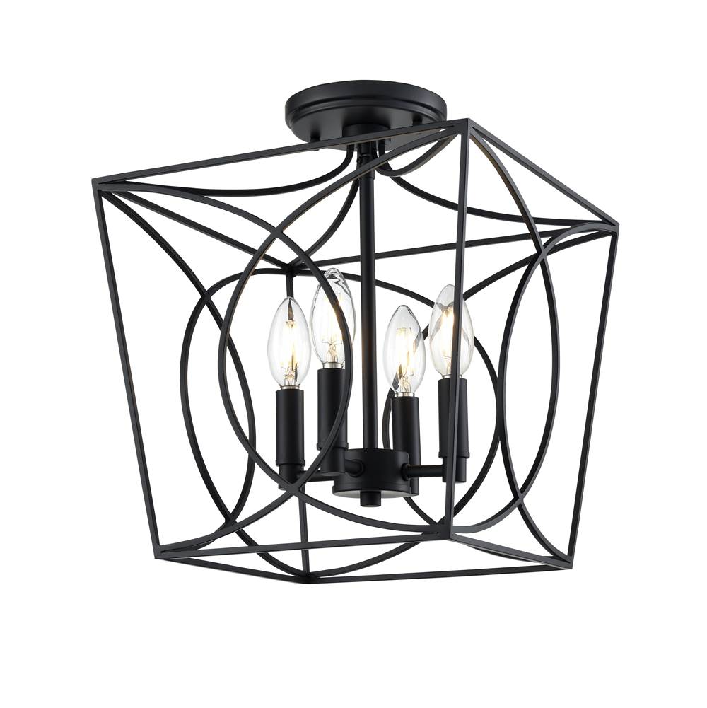 Millennium Lighting 4004-MB Matte Black Semi-flush Ceiling Mount Image 6
