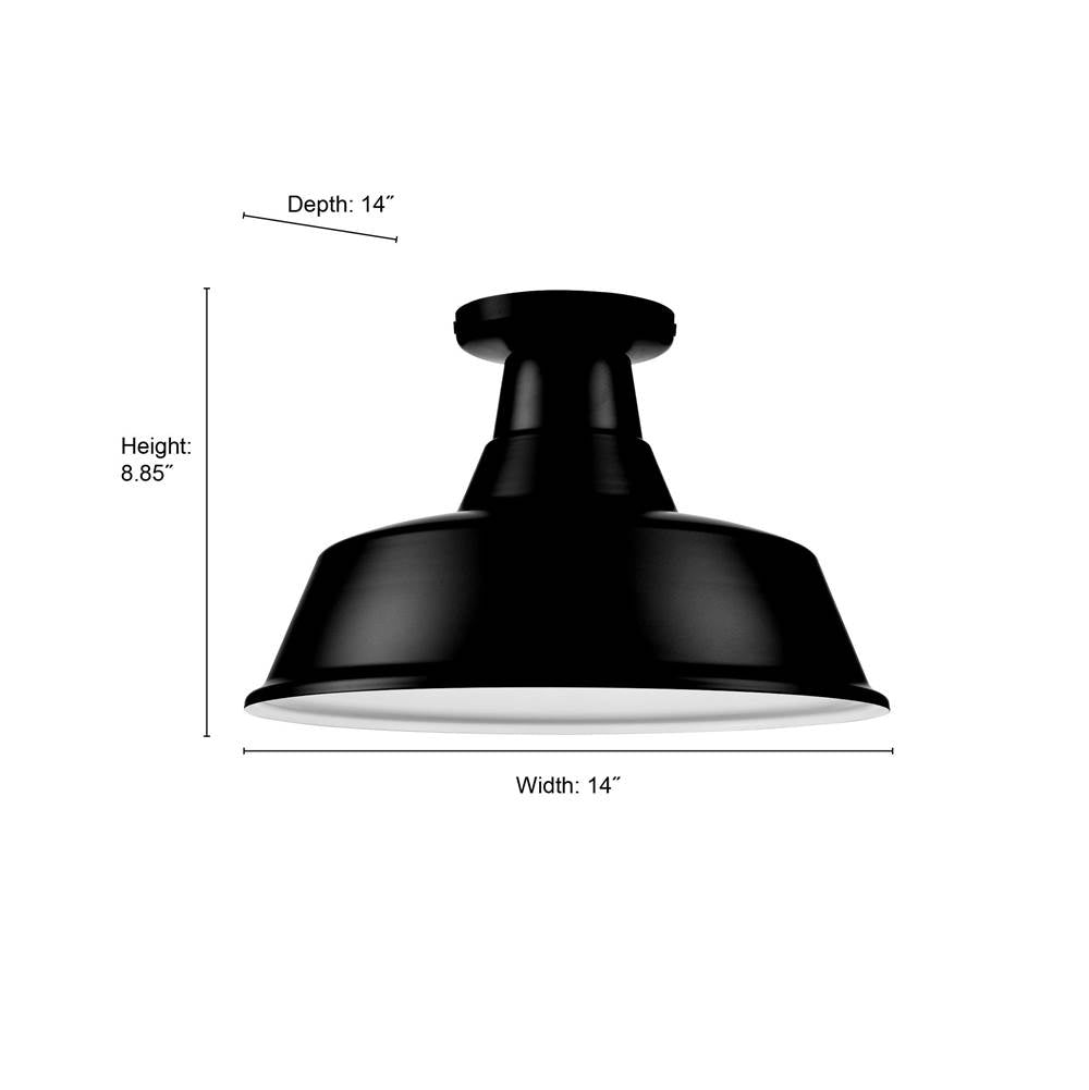 Millennium Lighting RCLWF14-SB Satin Black Classic Warehouse Shade Image 4