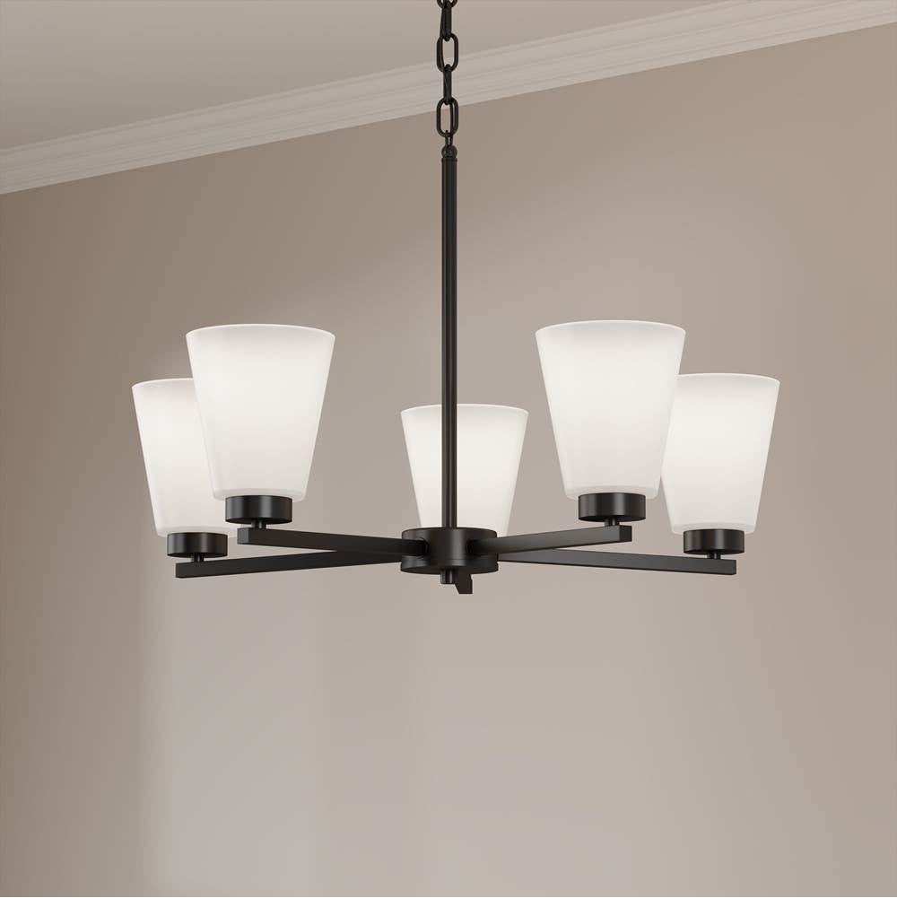 Millennium Lighting 64105WG-MB Matte Black Strayhan 24'' Wide 5-light Chandelier Image 4
