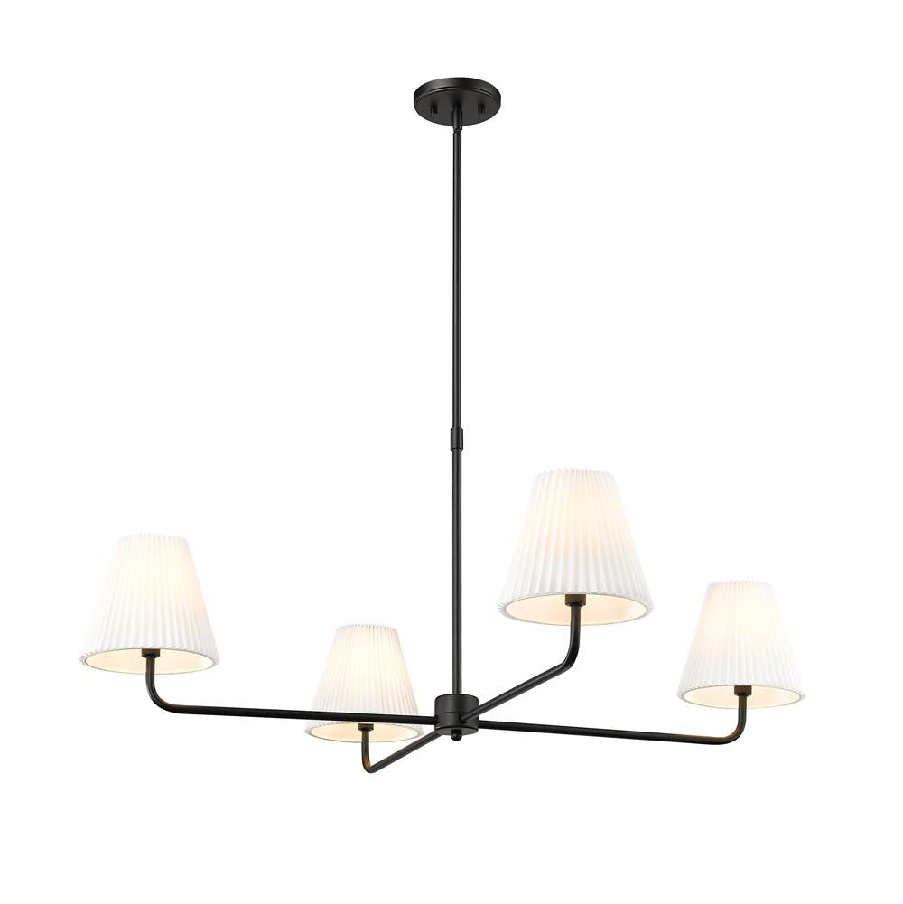 Millennium Lighting 25104-MB Matte Black Ami 40'' Wide 4-light Chandelier - Matte Black Image 1