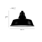 Millennium Lighting RCLWS14-SB Satin Black Classic Warehouse Shade Image 2