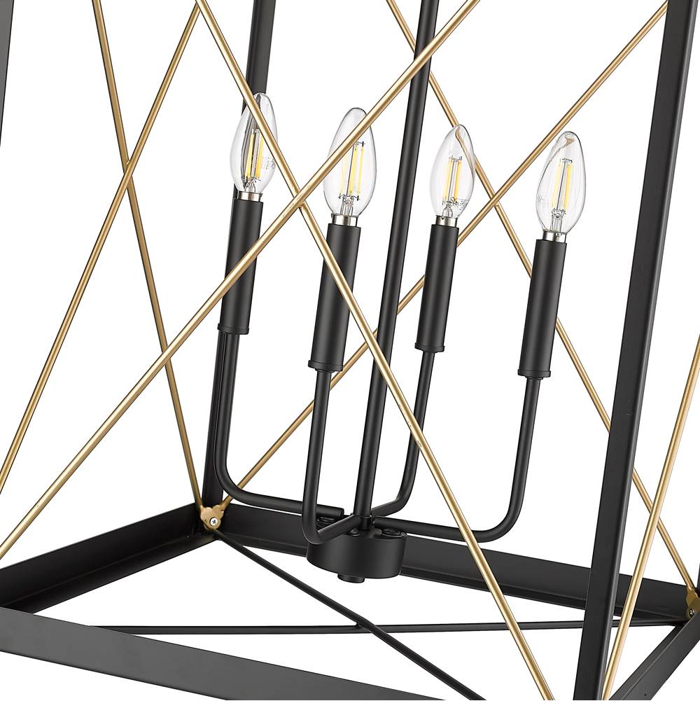Millennium Lighting 13704-MB/PMG Matte Black,Painted Modern Gold Pendant Light Image 4