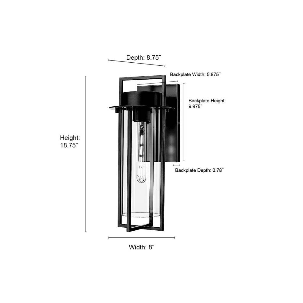 Millennium Lighting 10511-PBK Powder Coated Black Outdoor Wall Sconce Image 2