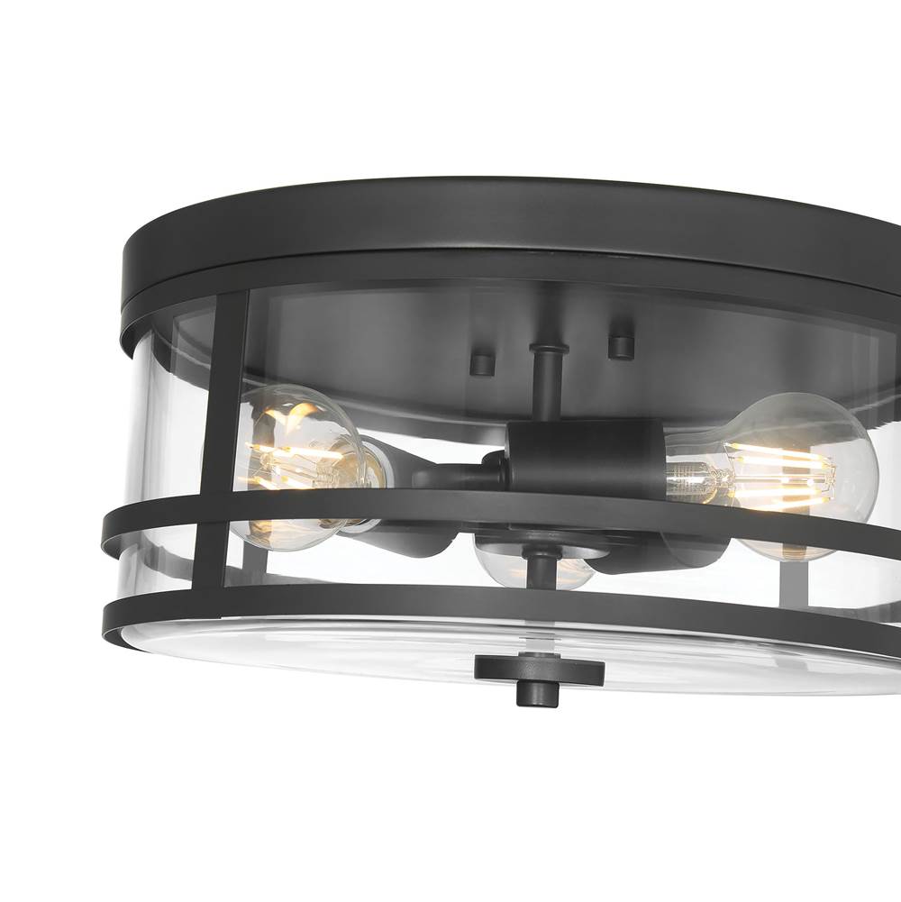 Millennium Lighting 91013-MB Matte Black Lunden  13'' Wide 3-light Flush Mount Image 4