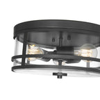Millennium Lighting 91013-MB Matte Black Lunden  13'' Wide 3-light Flush Mount Image 4