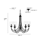 Millennium Lighting 22405-VB Vintage Brass Chandelier Ceiling Light Image 3