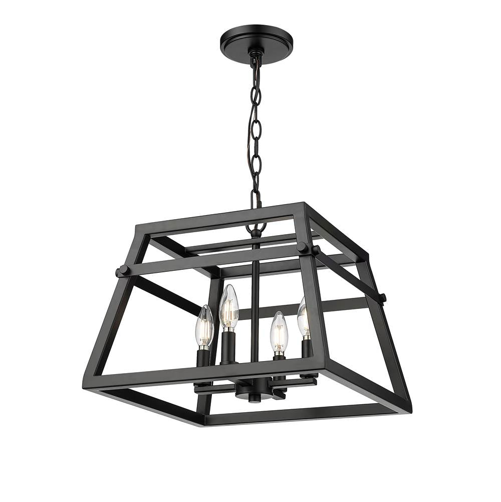 Millennium Lighting 19304-MB Matte Black Tellsa 16'' Wide 4-light Pendant - Matte Black Image 1