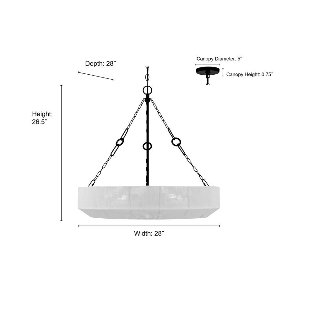 Millennium Lighting 206105-MB Matte Black Tresselle 28'' Wide 5-light Pendant Image 2