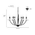 Millennium Lighting 44106-MB Matte Black Charlize 33.75'' Wide 6-light Chandelier - Matte Black Image 2