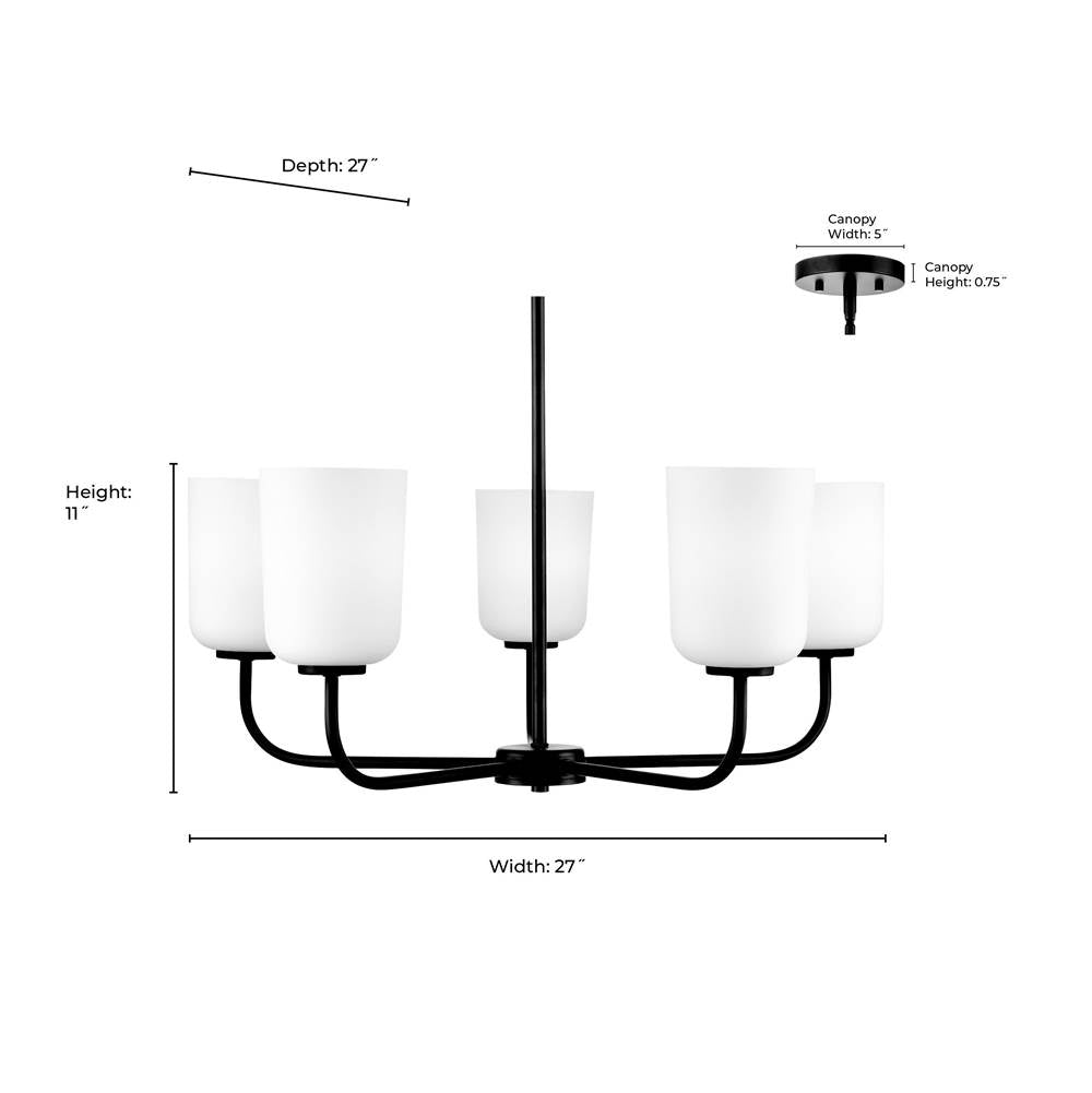 Millennium Lighting 214005-MG Modern Gold Laphia 27'' Wide 5-light Chandelier - Modern Gold Image 2