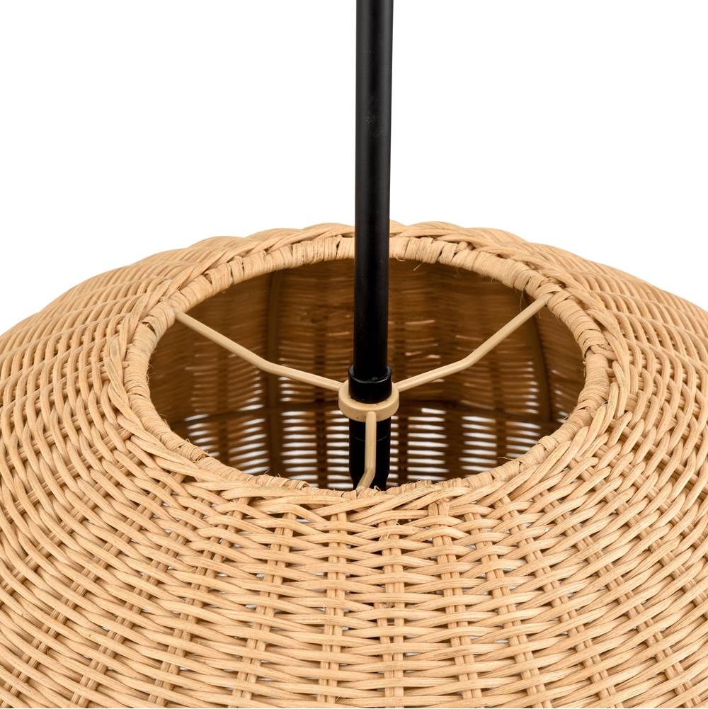 Millennium Lighting 9025-NAT Matte Black Elise 22'' Wide 3-light Pendant - Matte Black Image 6