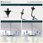 Millennium Lighting 97326-MB Matte Black Chandelier Ceiling Light Image 3