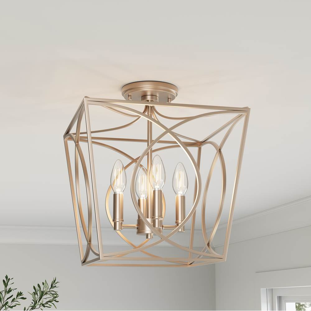 Millennium Lighting 4004-PMG Painted Modern Gold Semi-flush Ceiling Mount Image 2