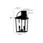 Millennium Lighting 66202-PBK Powder Coated Black Strathden 17'' High 2-light Outdoor Lantern Image 2