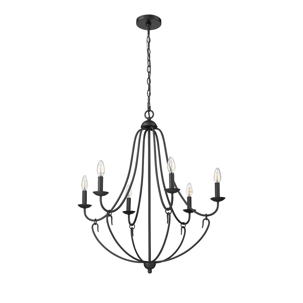 Millennium Lighting 12106-MB Matte Black Chandelier Ceiling Light Image 5